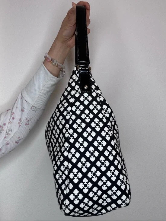 Kate Spade Classic Spade Mona shoulder bag in black and cream EUC Y2K - Picture 6 of 15